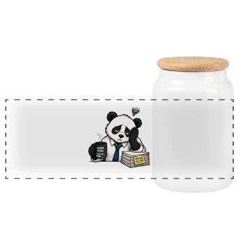WORK_MODE_LOADING - Boîte à biscuits avec couvercle en bois - blanc - Devant