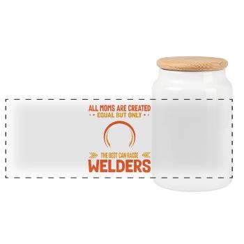 Meilleure idée cadeau de maman pour les meilleurs soudeurs de maman - Boîte à biscuits avec couvercle en bois - blanc - Devant