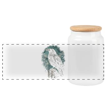 Raven Raven - Boîte à biscuits avec couvercle en bois - blanc - Devant