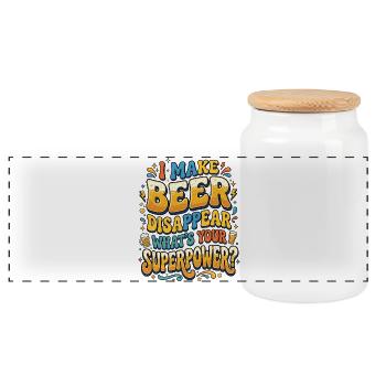 I'm Making Beer Disappear Craft Beer - Panoramic Cookie Jar with Wooden Lid - white - Front