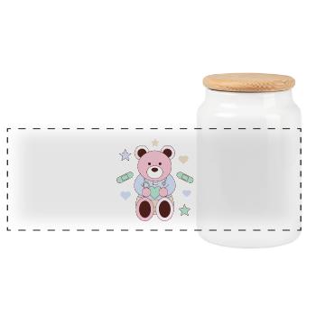 Petit Guérisseur de Cœur - Boîte à biscuits avec couvercle en bois - blanc - Devant