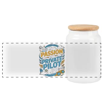 Pilote privé Ma passion Mon passionné d’aviation - Boîte à biscuits avec couvercle en bois - blanc - Devant