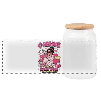 C-Drama Daily Dose - Panoramic Cookie Jar with Wooden Lid - white - Front