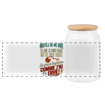 Je ferai comme j'ai envie citation drôle vintage - Boîte à biscuits avec couvercle en bois - blanc - Devant