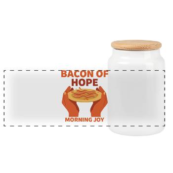 Café du matin, Bacon de l’espoir, Breakfast Joy Brunch du matin - Boîte à biscuits avec couvercle en bois - blanc - Devant