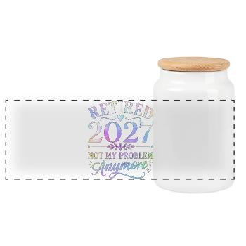Retraité en 2027, ce n’est plus mon problème - Boîte à biscuits avec couvercle en bois - blanc - Devant