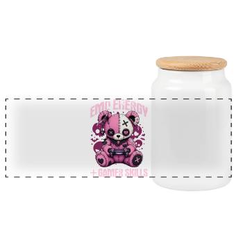 Pastel Goth Soft Goth Gaming Gamer - Boîte à biscuits avec couvercle en bois - blanc - Devant