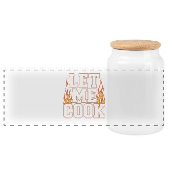 Let Me Cook Cooking Grilling Meme Grill Master Chef - Panoramic Cookie Jar with Wooden Lid - white - Front