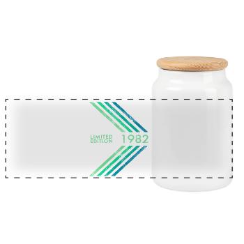 Édition limitée 1982 Anniversaire masculin - Boîte à biscuits avec couvercle en bois - blanc - Devant