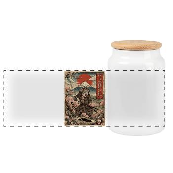 Chat, je suis allergique à Morgende - Boîte à biscuits avec couvercle en bois - blanc - Devant