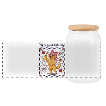 Je pars faire un peu la folie - Boîte à biscuits avec couvercle en bois - blanc - Devant
