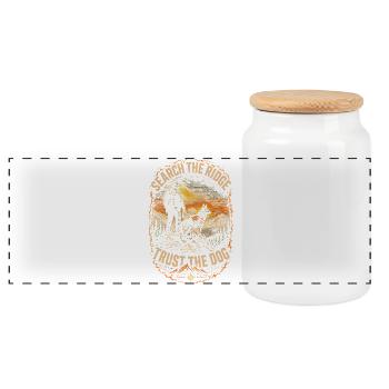 Rescue Team Search The Ridge Trust The Dog - Panoramic Cookie Jar with Wooden Lid - white - Front
