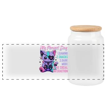 Pastel Goth Soft Goth Gaming Gamer - Panorama Keksdose mit Holzdeckel - Weiß - Vorne