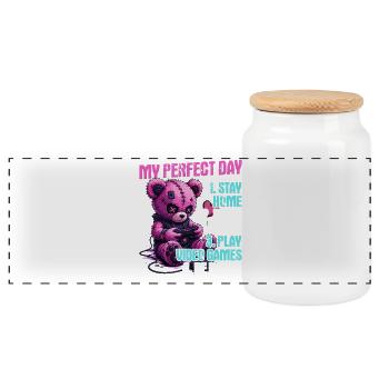 Pastel Goth Soft Goth Gaming Gamer - Boîte à biscuits avec couvercle en bois - blanc - Devant