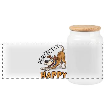213616058_358910679_Jack_Russell_Perfectly_Happ - Panoramic Cookie Jar with Wooden Lid - white - Front
