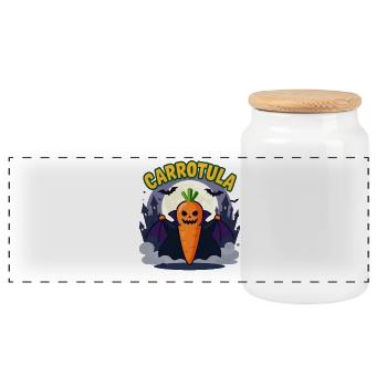 Blague sur le costume d’Halloween de Carotte Carotte et Vampire - Boîte à biscuits avec couvercle en bois - blanc - Devant