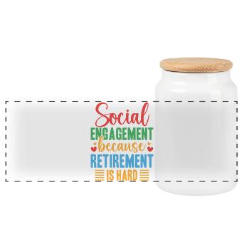 Engagement des citations d’un travailleur social à la retraite - Boîte à biscuits avec couvercle en bois - blanc - Devant
