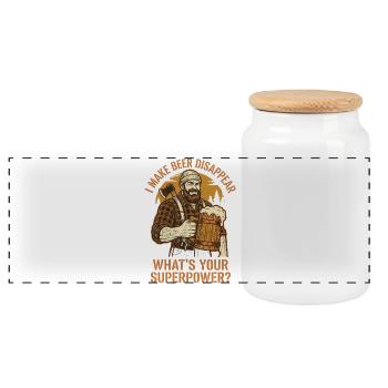 I'm Making Beer Disappear Craft Beer - Panoramic Cookie Jar with Wooden Lid - white - Front