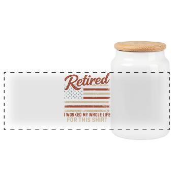 À la retraite, j’ai travaillé toute ma vie à la retraite - Boîte à biscuits avec couvercle en bois - blanc - Devant
