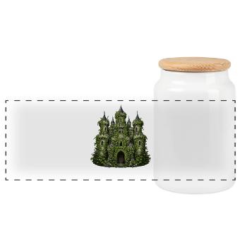 Château de lierre de Liana Splendour - Boîte à biscuits avec couvercle en bois - blanc - Devant