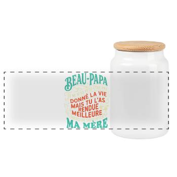 Beau-Papa Humour Cadeau Fête Des Pères Retro - Boîte à biscuits avec couvercle en bois - blanc - Devant