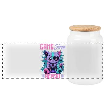 Pastel Goth Soft Goth Gaming Gamer - Panorama Keksdose mit Holzdeckel - Weiß - Vorne