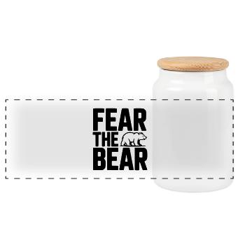 Fear The Bear - Panoramic Cookie Jar with Wooden Lid - white - Front