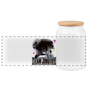 Jimothy Équipe Drôle de Raton Laveur Viral Jimothy - Boîte à biscuits avec couvercle en bois - blanc - Devant
