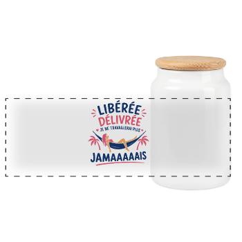 Libérée délivrée Hamac Tropical - Boîte à biscuits avec couvercle en bois - blanc - Devant
