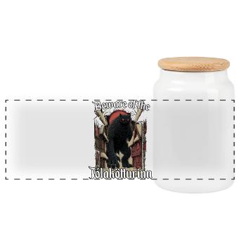 Jólakötturinn Chat de Noël Islandais - Boîte à biscuits avec couvercle en bois - blanc - Devant
