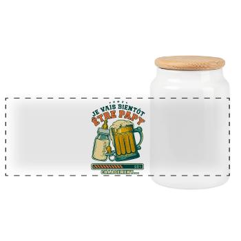 Futur Papy Humour Annonce Grossesse - Boîte à biscuits avec couvercle en bois - blanc - Devant