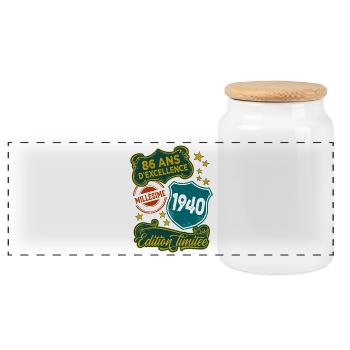 86 Ans Millésime 1940 Edition Limitée Anniversaire - Boîte à biscuits avec couvercle en bois - blanc - Devant