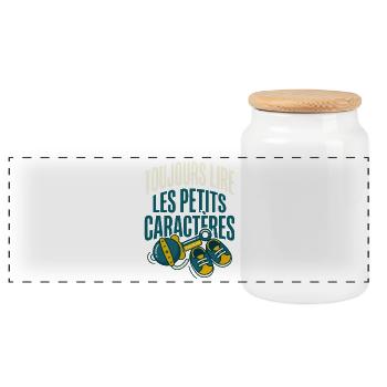 Futur Papa Humour Petits Caractères - Boîte à biscuits avec couvercle en bois - blanc - Devant