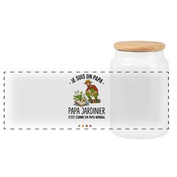 Papa Jardinier Cultivé Humour Fête des Pères - Boîte à biscuits avec couvercle en bois - blanc - Devant