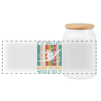 It Easy More People Do It Circus Performer - Panoramic Cookie Jar with Wooden Lid - white - Front