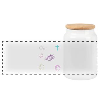 Croix de la Bible Eye - Boîte à biscuits avec couvercle en bois - blanc - Devant
