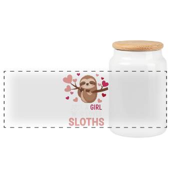 L’amour paresseux : Juste une fille paresseuse - Boîte à biscuits avec couvercle en bois - blanc - Devant