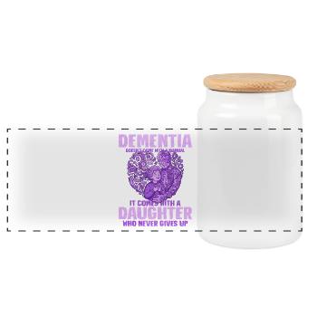 Chemise de persévérance fille démence - Boîte à biscuits avec couvercle en bois - blanc - Devant