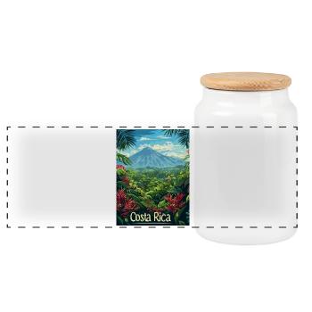 Costa Rica Tropische Landschaft Abenteuer - Panorama Keksdose mit Holzdeckel - Weiß - Vorne