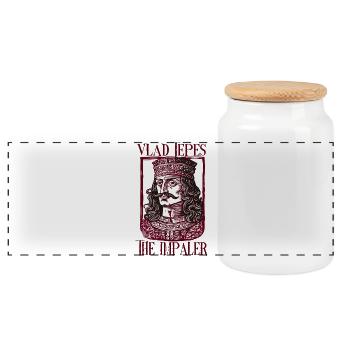 Vlad Tepes l’Empaleur - Boîte à biscuits avec couvercle en bois - blanc - Devant