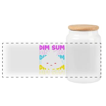 Dim sum - Boîte à biscuits avec couvercle en bois - blanc - Devant