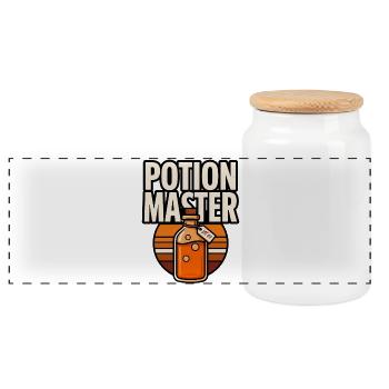 Potion d’Halloween – Maître des potions - Boîte à biscuits avec couvercle en bois - blanc - Devant