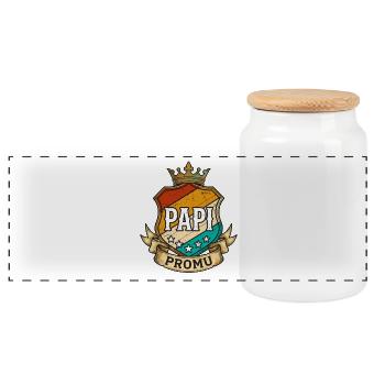 Großvater beförderte Retro-Wappen Zukünftiger Großvater - Panorama Keksdose mit Holzdeckel - Weiß - Vorne