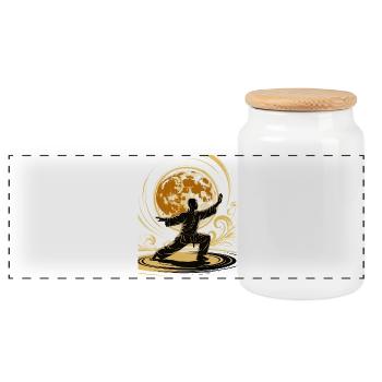 Méditation Zen du Tai Chi – Entraînement au Chi Qigong - Boîte à biscuits avec couvercle en bois - blanc - Devant