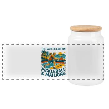 The Naples Pickleball And Mahjong Edition - Panorama Keksdose mit Holzdeckel - Weiß - Vorne