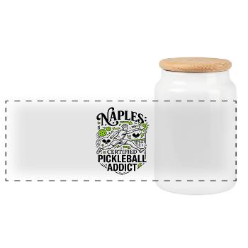 Naples, Floride, accro certifié au pickleball - Boîte à biscuits avec couvercle en bois - blanc - Devant