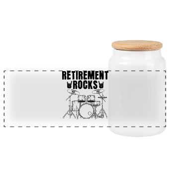 Retirement Rocks - Panorama Keksdose mit Holzdeckel - Weiß - Vorne