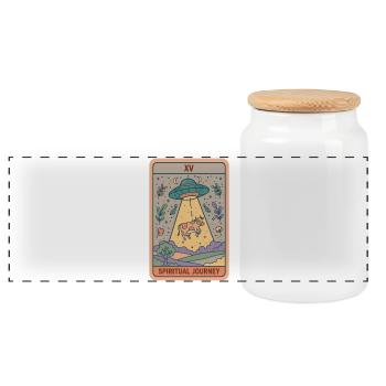Spiritualität Spirituelle Reise Zen Lotus - Panorama Keksdose mit Holzdeckel - Weiß - Vorne