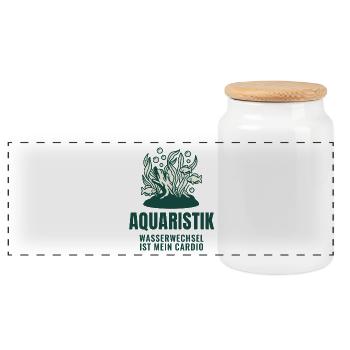 Aquaristik Wasserwechsel Ist Mein Cardio Aquarium - Panorama Keksdose mit Holzdeckel - Weiß - Vorne