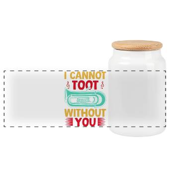 Euphonium Cannot Toot Without You Baritone - Panorama Keksdose mit Holzdeckel - Weiß - Vorne